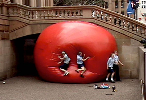 Sydney school girls on the ball underneath town hall after classes let out. TownHall October 24, 2003.