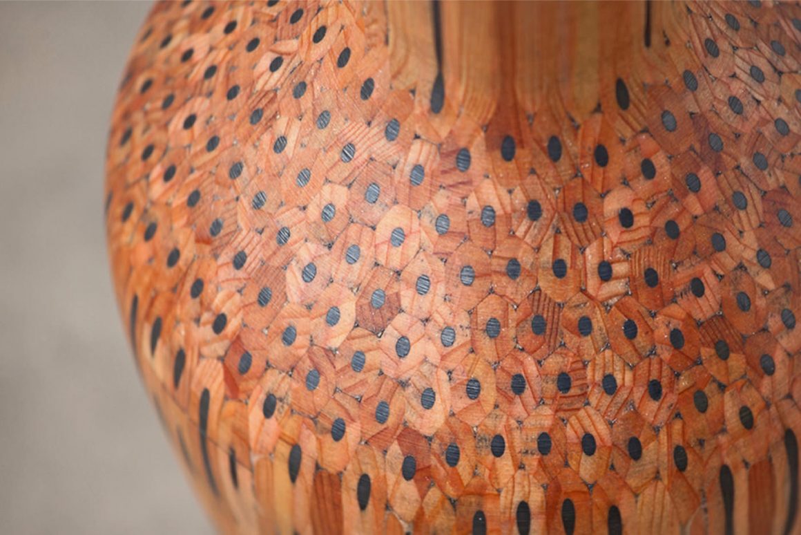 Vases created from hundreds of pencils "Amalgamated" by Studio Markunpoika 3