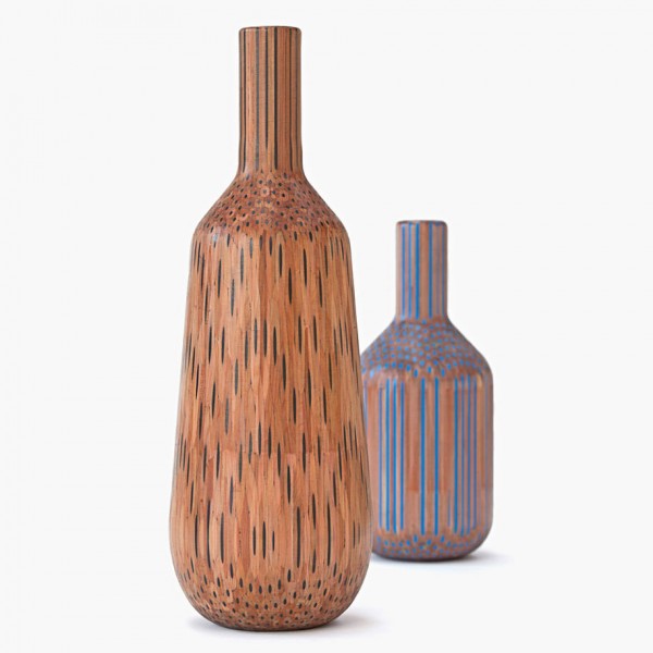 Vases created from hundreds of pencils "Amalgamated" by Studio Markunpoika 6