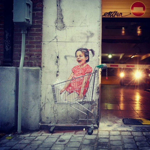 Street art by Ernest Zacharevic