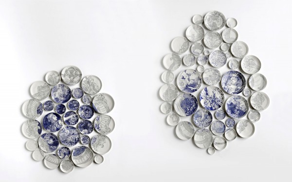 Ceramic Plate Installations by Molly Hatch