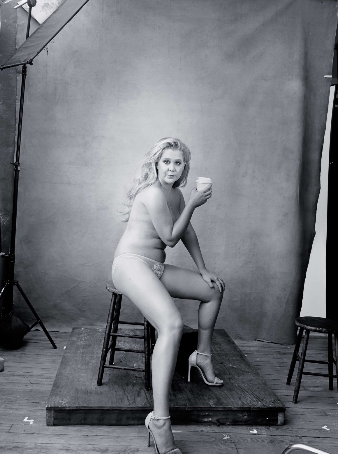 Amy Schumer photographed by Annie Leibovitz for the 2016 Pirelli Calendar